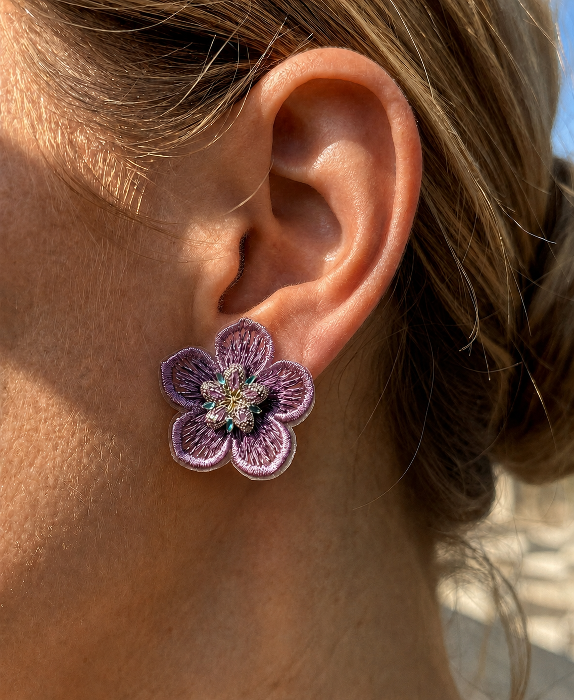 Aros Flor Rosa 1145