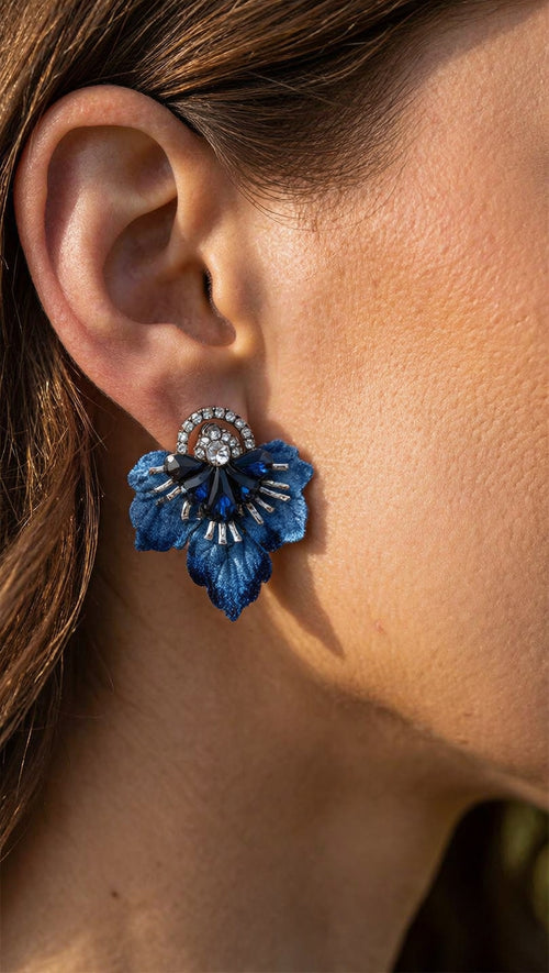 Aros Bordados Azules 1221