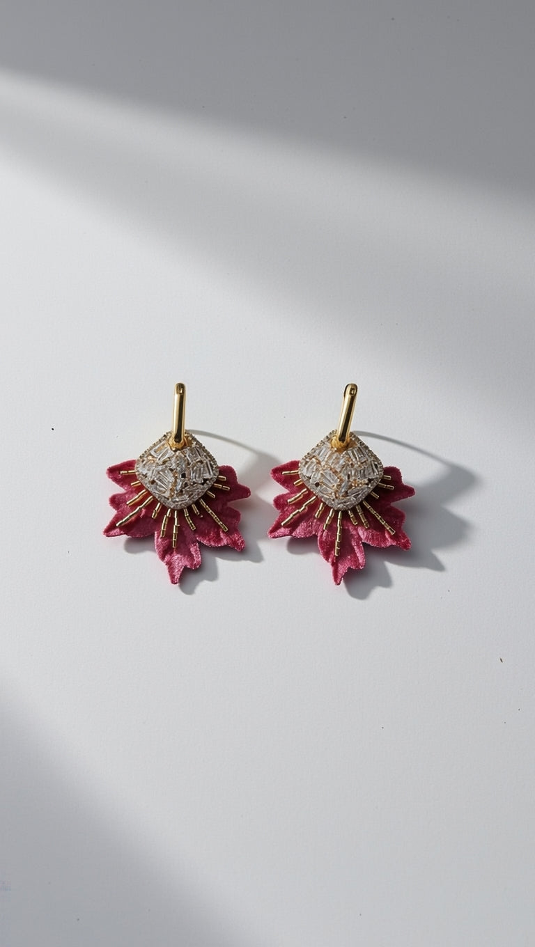 Aros Bordados Rosa 1223