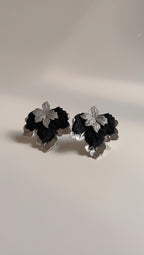 Aros Negro Plateado 1234