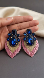 Aros Rosados Piedra Azul 1240