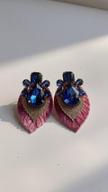 Aros Rosados Piedra Azul 1240