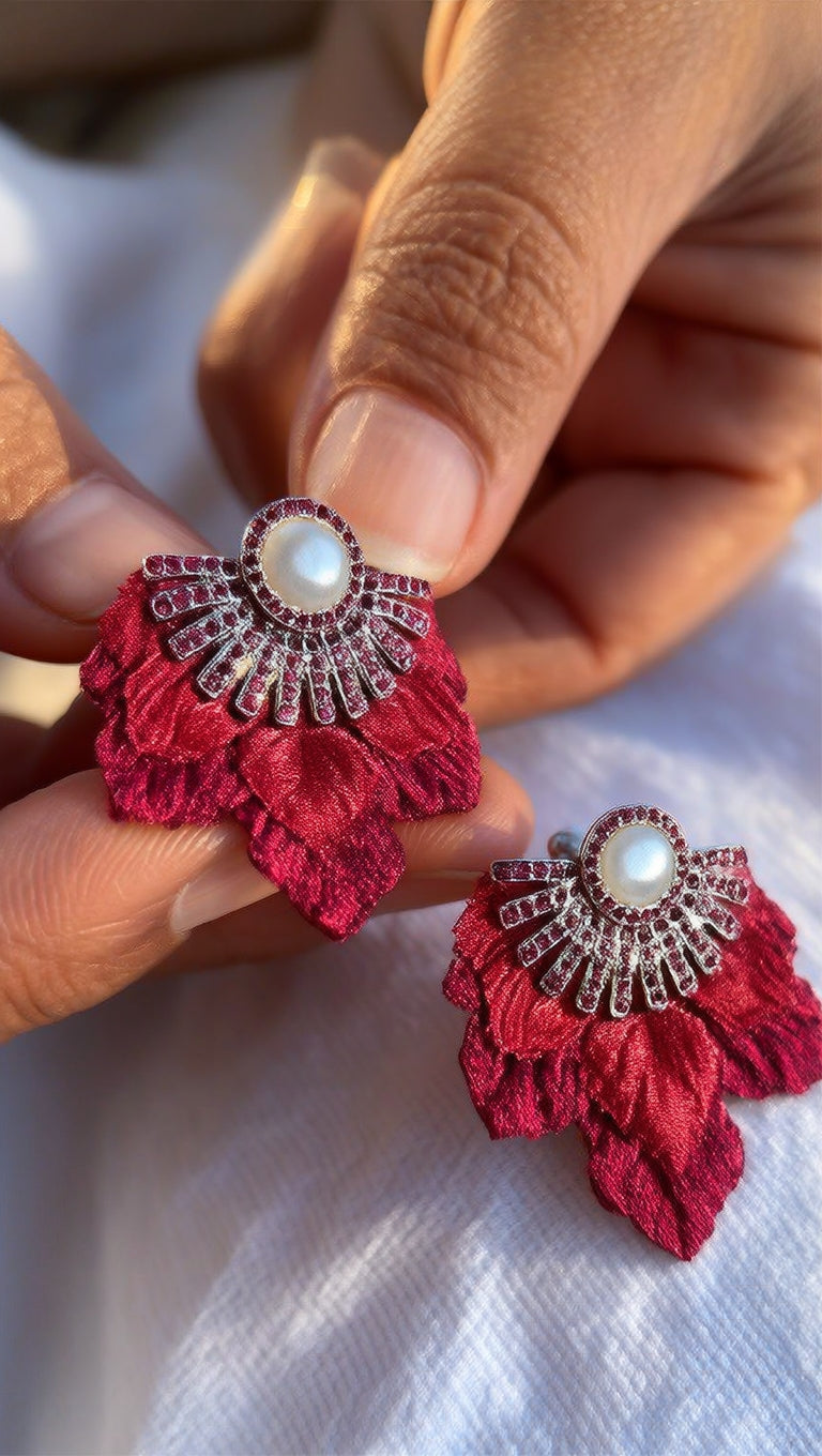 Aros Rojo Burdeo 1255