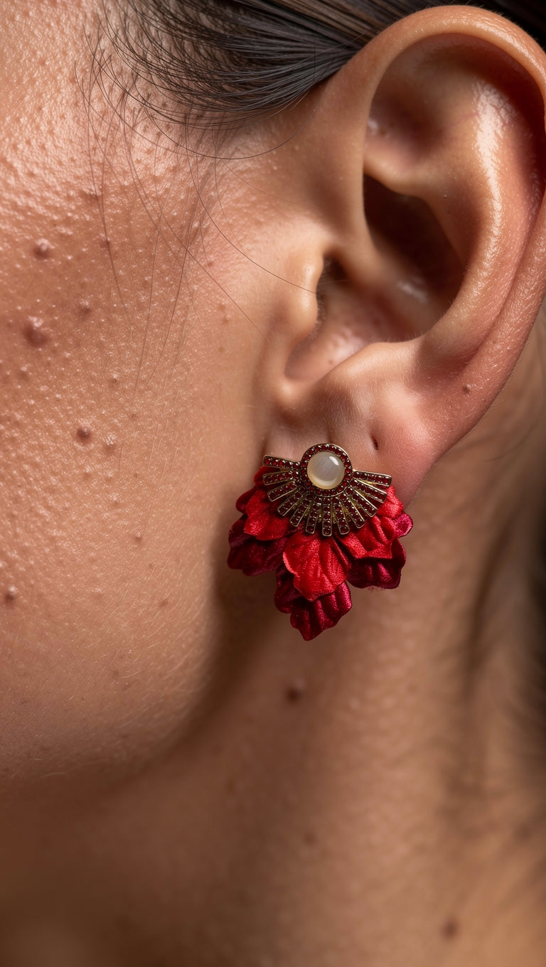 Aros Rojo Burdeo 1255