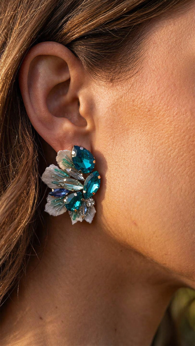 Aros Laterales Blanco Turquesa 1262