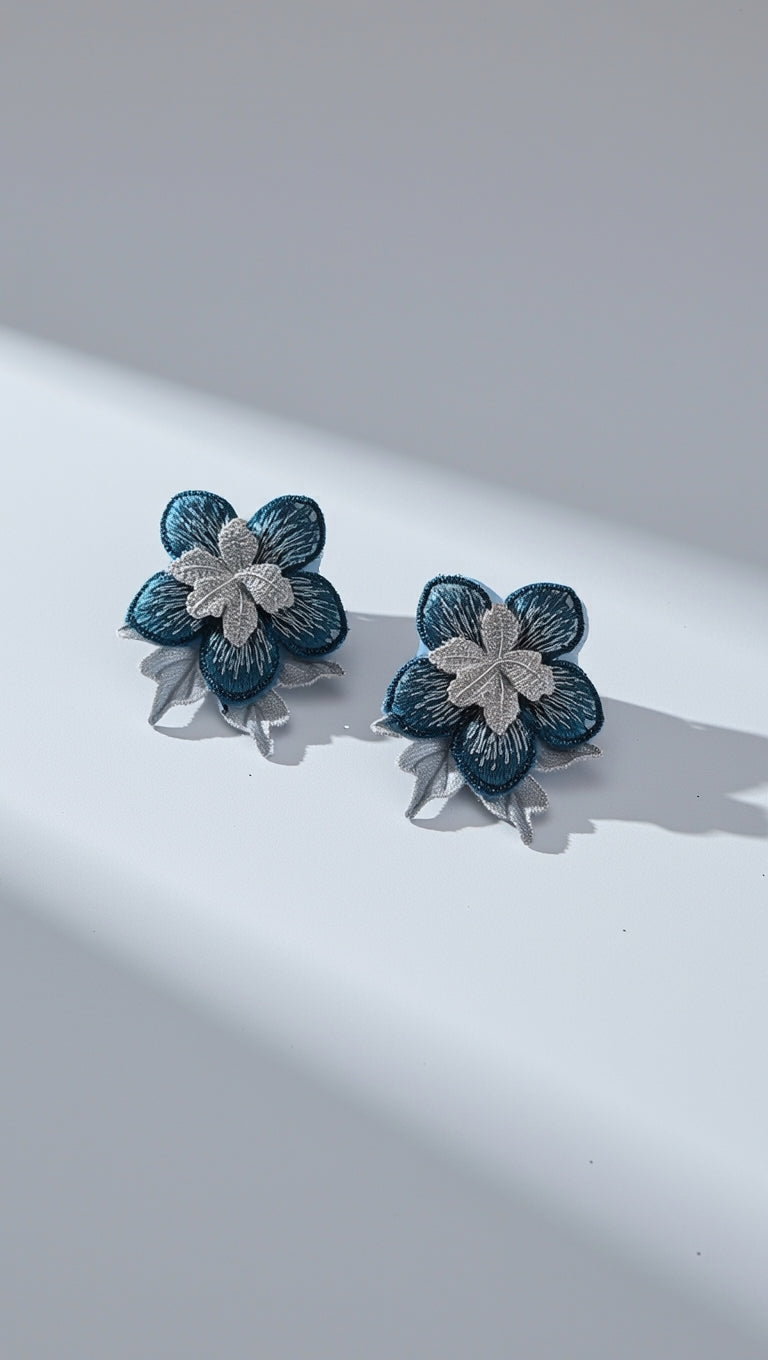 Aros Flor Azul 1271