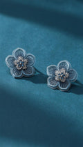 Aros Flor Azul 1274