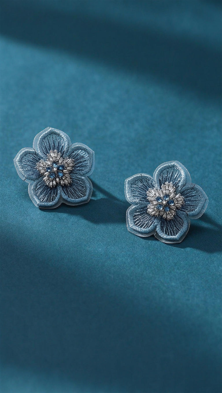 Aros Flor Azul 1274