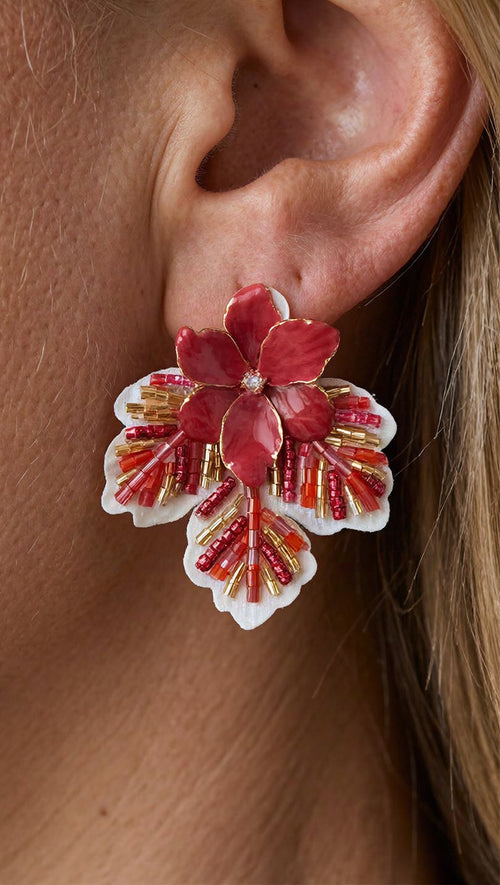 Aros Bordados Coral 1280