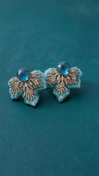 Aros Bordados Turquesa 1292