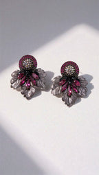 Aros Plateados Fucsia 1293