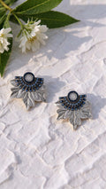 Aros Plateados con Azul 1294