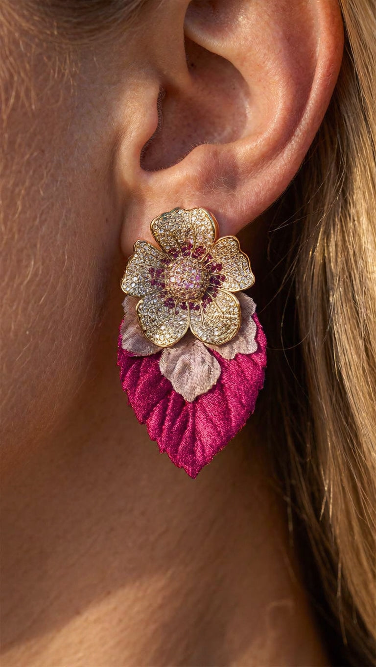 Aros Fucsia Flor 1295