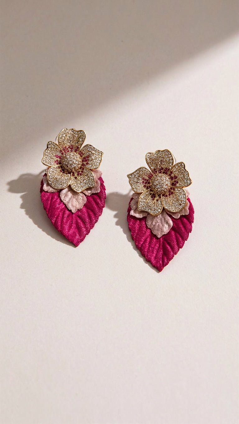 Aros Fucsia Flor 1295