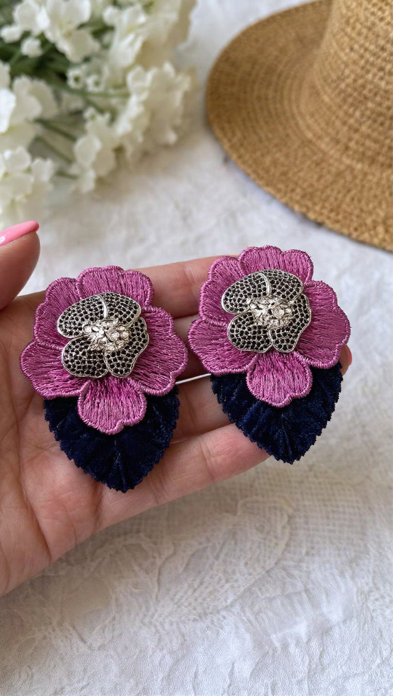 Aros Lila con Azul Marino 1300