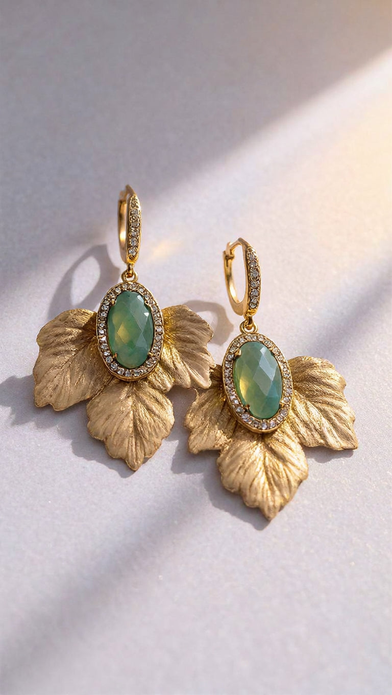 Aros Dorados con Turquesa 1306