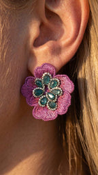 Aros Lila Flor 1321